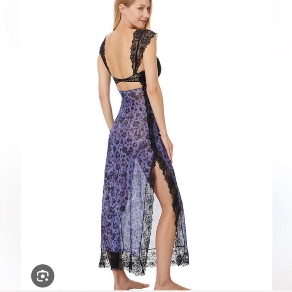Free people suddenly fine floral slip maxi dress navy animal print - NWT - Picture 2 of 8